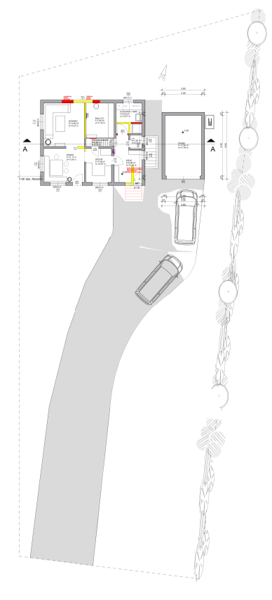 Lageplan und Grundriss des Wohngebäudes